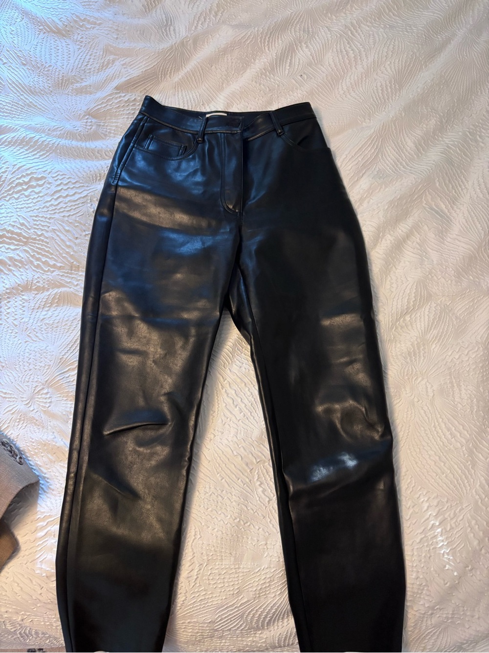 High-Rise Black Faux Leather pants for Women